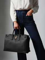 Sac  Main L Equestre Cuir Etrier Noir equestre EEQT142L-vue-porte