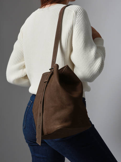 Sac Porté épaule Sac à Dos M Cavalier Nubuck Cuir Etrier Marron cavalier nubuck ECAN126M vue secondaire 3